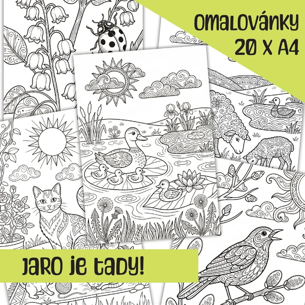 🌷Jaro je tu! OMALOVÁNKY do MŠ