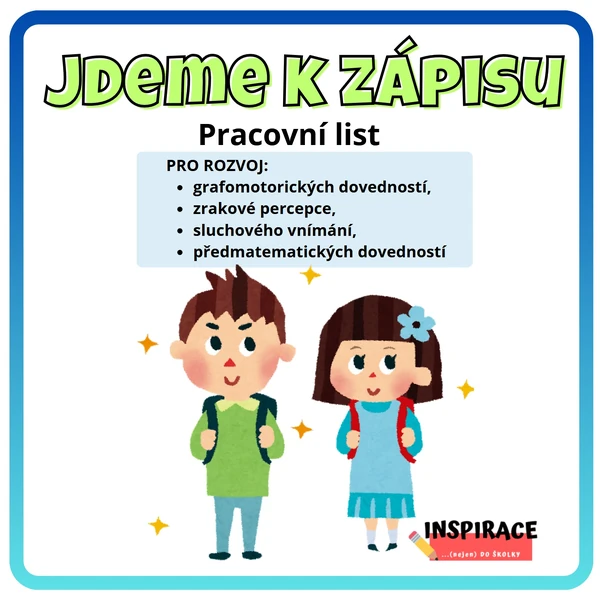 Jdeme k zápisu - pracovní list