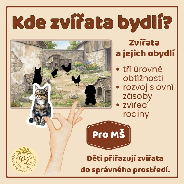 Kde zvířata bydlí? Zvířata a mláďata z farmy, prostředí, obydlí