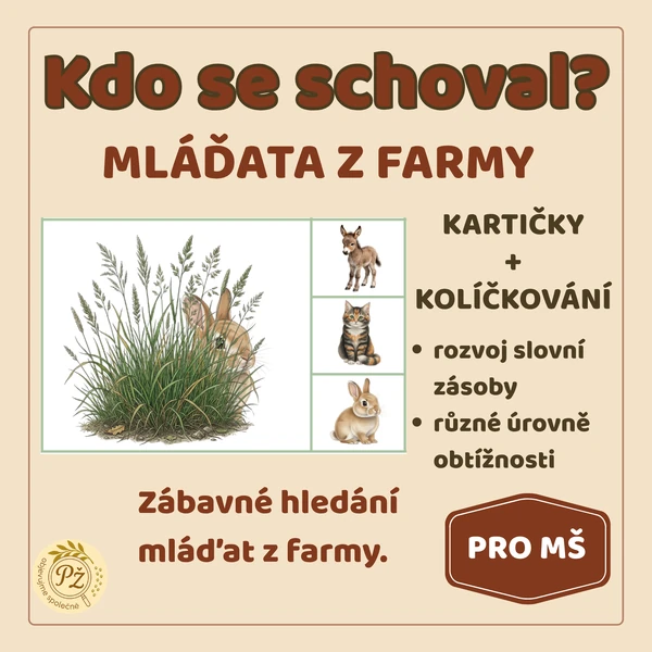 Kdo se schoval? Mláďata z farmy. Hledací aktivita