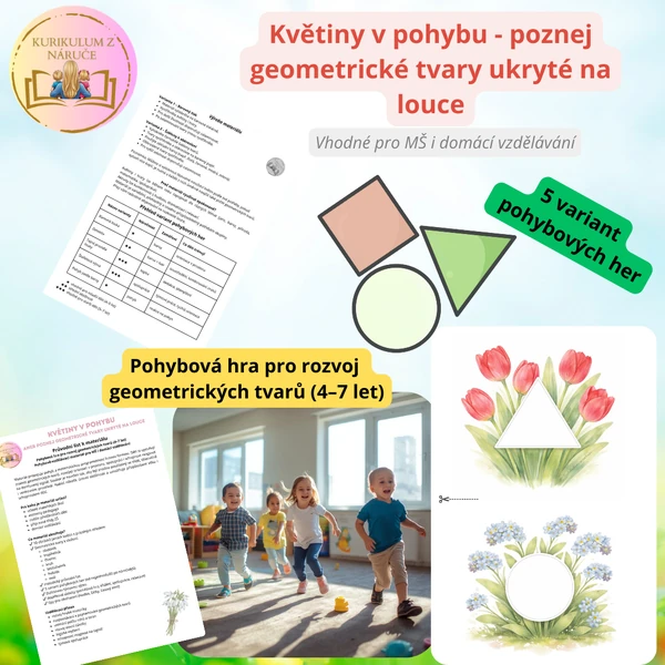 Květiny v pohybu - poznej geometrické tvary ukryté na louce