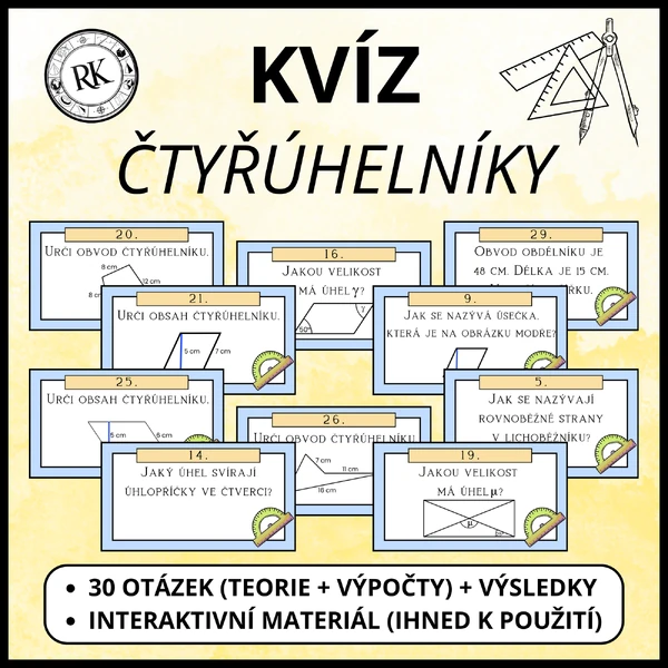 Čtyřúhelníky - Kvíz