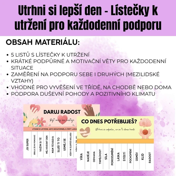 Utrhni si lepší den - Lístečky k utržení pro každodenní podporu