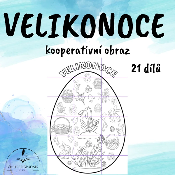Velikonoce - kooperativní obrázek 21 částí