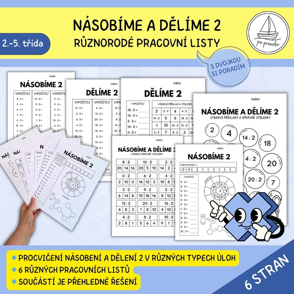 Násobíme a dělíme 2 - 6 pracovních listů