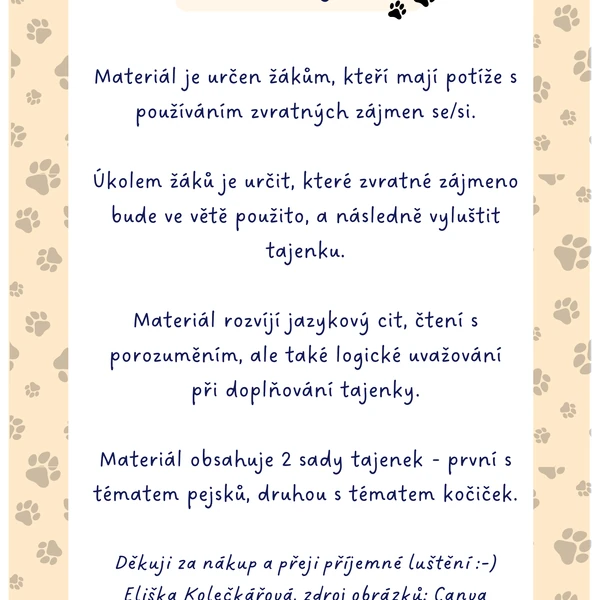 Tajenka- doplňování SE/SI