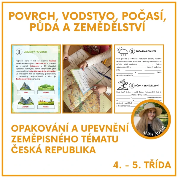 Povrch, vodstvo, počasí, půda a zemědělství v ČR - práce na stanovištích