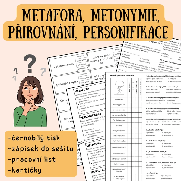 Metafora, metonymie, přirovnání, personifikace