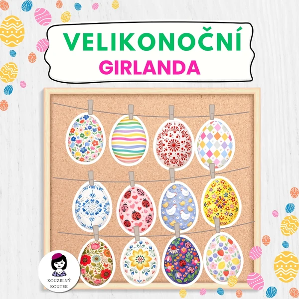 Velikonoční girlanda | Jarní výzdoba | Nástěnka | Jaro | Velikonoce