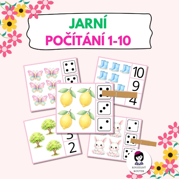 Jarní počítání - kolíčkování, počítání do 10 | Jaro | Velikonoce