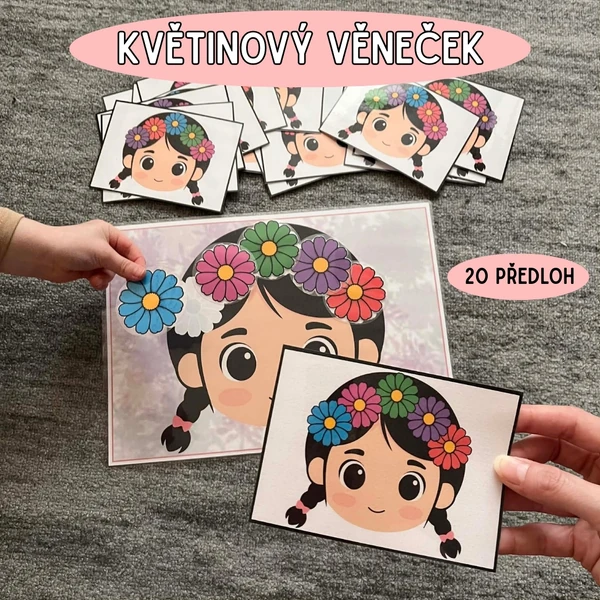 Květinový věneček - skládání podle předlohy
