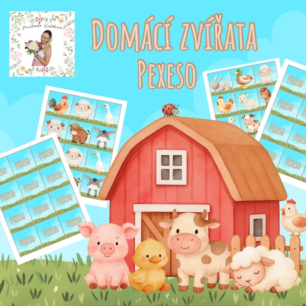 Pexeso domácí zvířata- zdarma