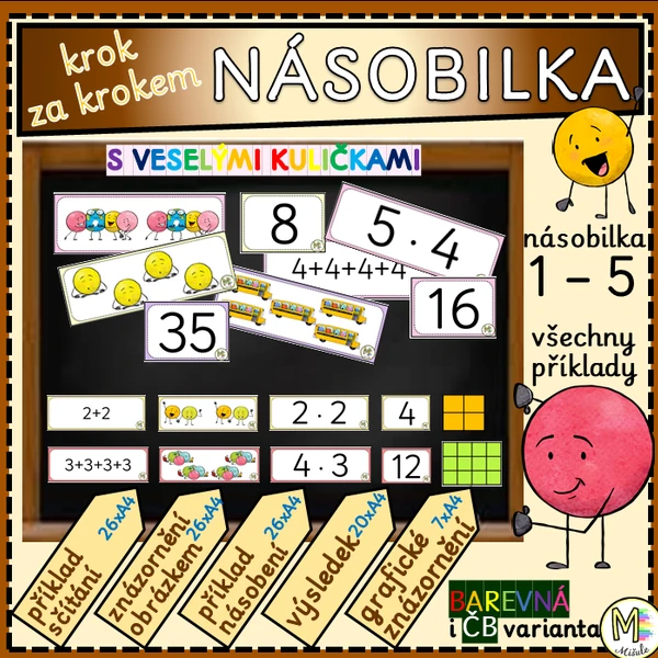 NÁSOBILKA - KROK ZA KROKEM - S VESELÝMI KULIČKAMI (1-5)