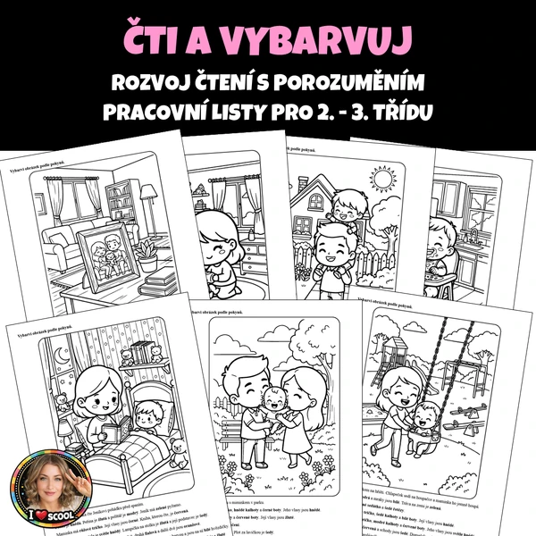Čti a vybarvuj - čtení s porozuměním