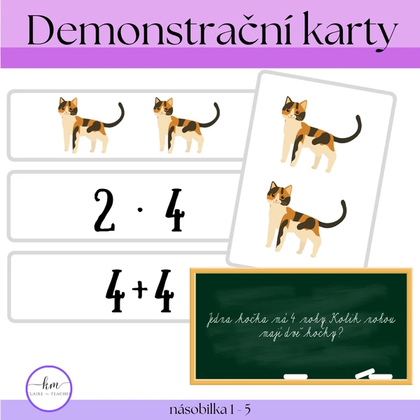 Demonstrační karty - násobilka 1 - 5