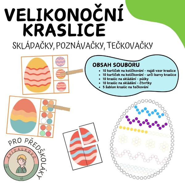 Velikonoční kraslice - skládačky, poznávačky, tečkovačky 