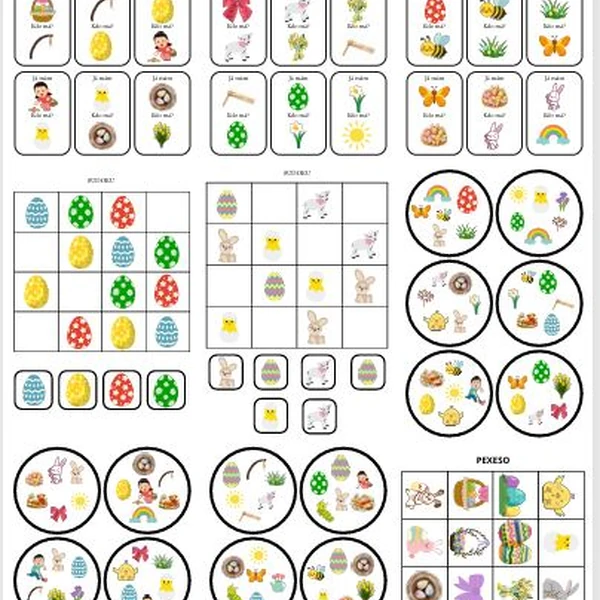 Velikonoční (jarní) HRY - Postřehovka, Já mám kdo má, pexeso, sudoku