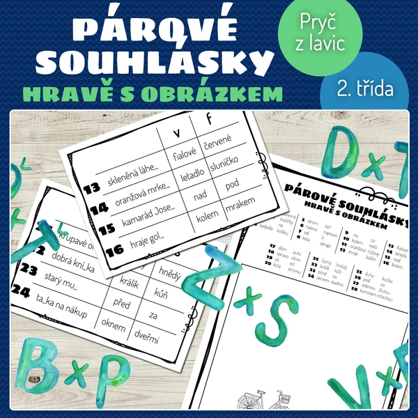 Párové souhlásky hravě s obrázkem (spodoba znělosti)