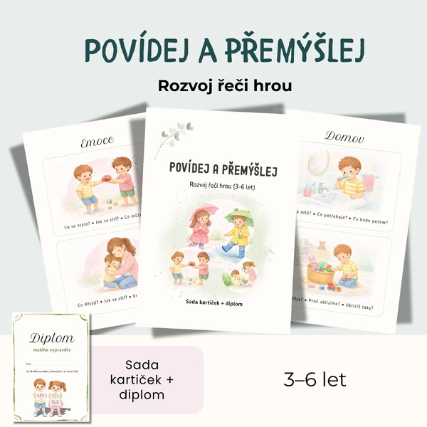 Povídej a přemýšlej 🗣️ | Kartičky pro rozvoj řeči (3–6 let)