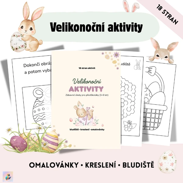 Velikonoční pracovní listy (3–6 let) | 18 aktivit pro děti