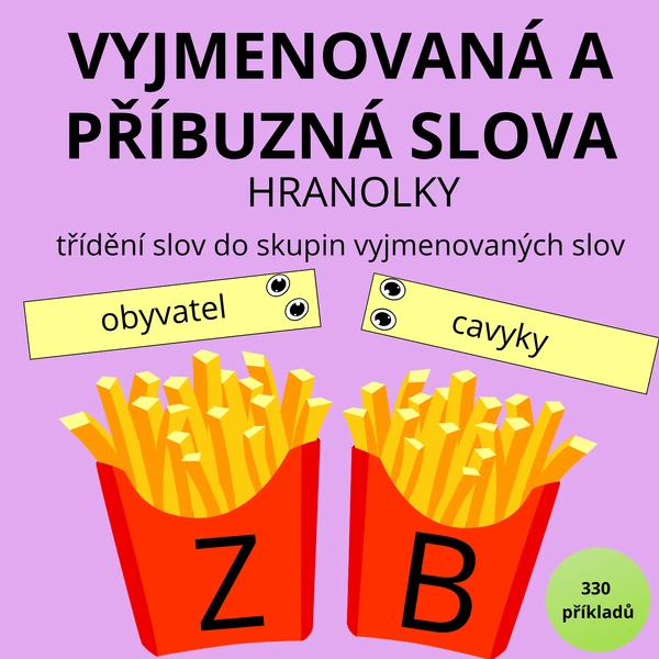 hranolky - vyjmenovaná a příbuzná slova