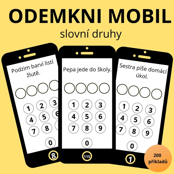 Slovní druhy – odemkni telefon