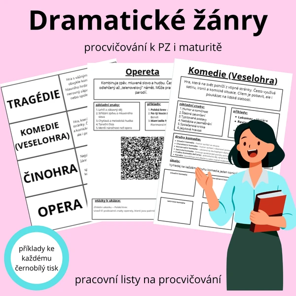  Dramatické žánry – pracovní listy
