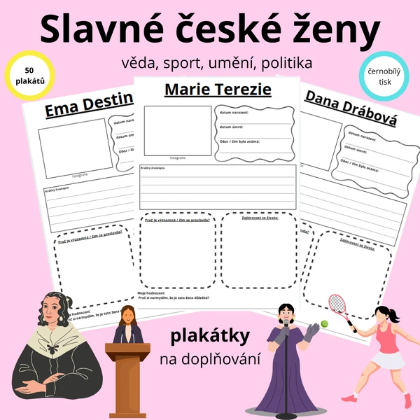 Slavné české ženy - 50 plakátů