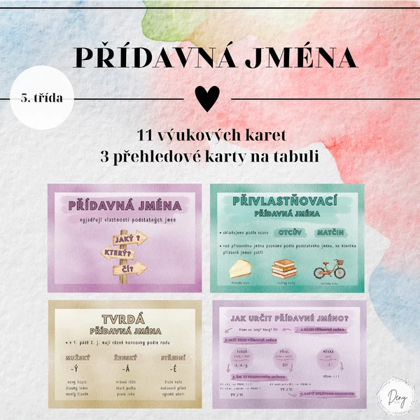 Přídavná jména - výukové karty
