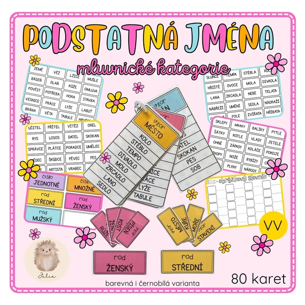 PODSTATNÁ JMÉNA - multifunkční kartičky
