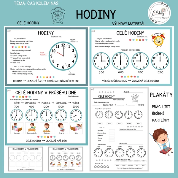 Hodiny – celé hodiny (výukový materiál)