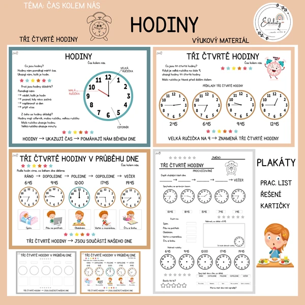 Tři čtvrtě hodiny – výukový materiál
