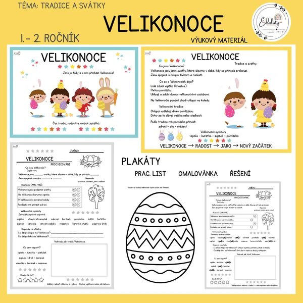 Velikonoce – výukový materiál (1.–2. ročník)
