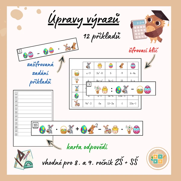 VELIKONOCE - šifry - úpravy výrazů