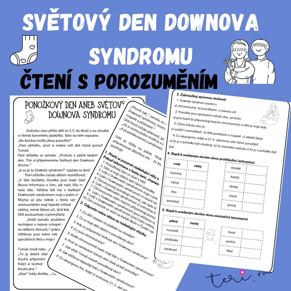 SVĚTOVÝ DEN DOWNOVA SYNDROMU - čtení s porozuměním