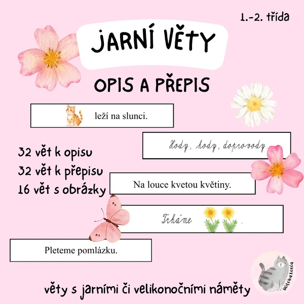 Jarní věty - přepis a opis