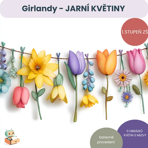 Girlandy - Jarní květiny.