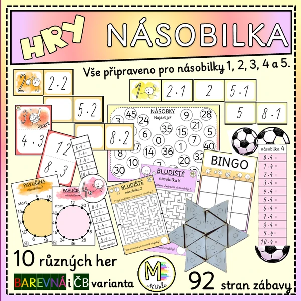 NÁSOBILKA - SOUBOR HER (násobilky 1 - 5)