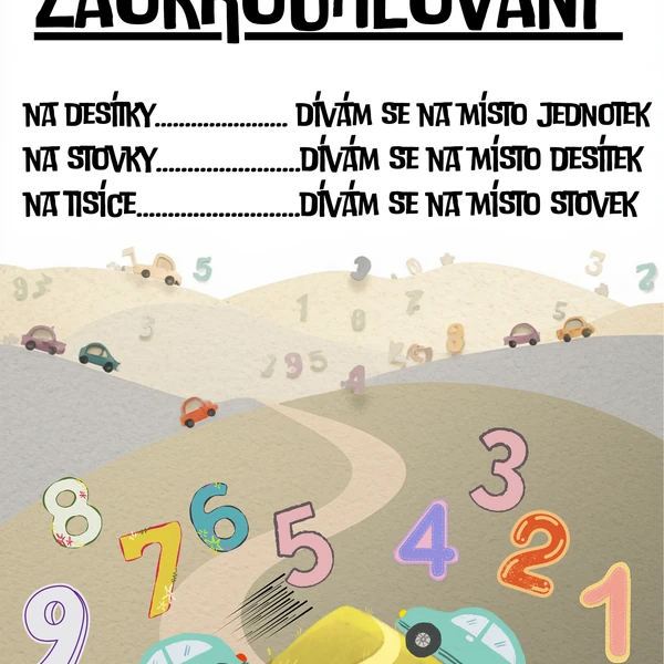 Výukový plakát k zaokrouhlování ZDARMA