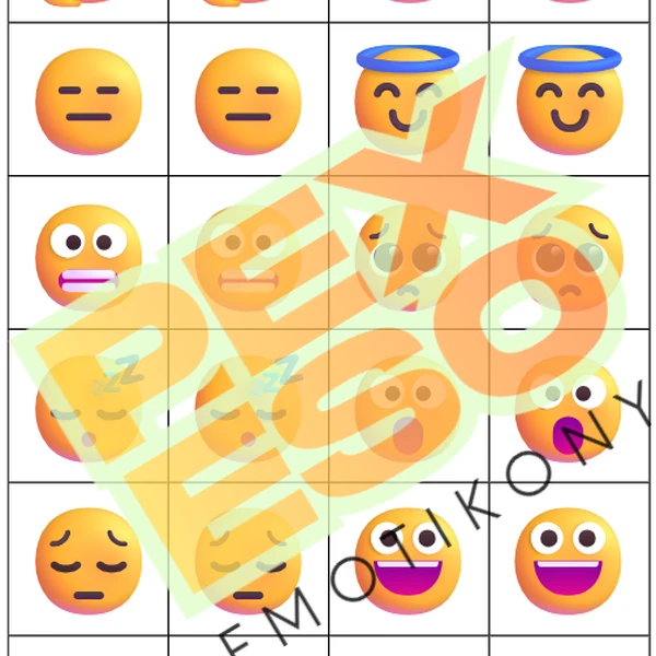 ❤PEXESO - EMOTIKONY🤗(36 DVOJIC)🍕