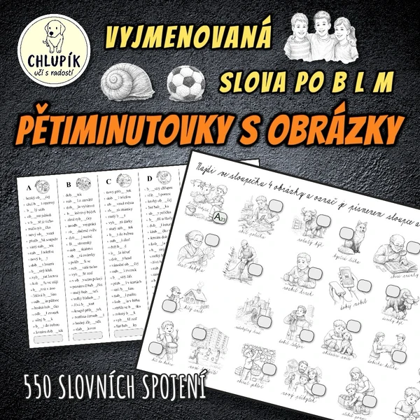 VYJMENOVANÁ SLOVA B L M - Pětiminutovky s obrázky