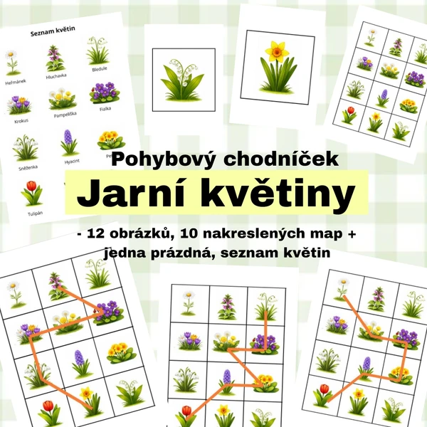 Pohybový chodníček - Jarní květiny