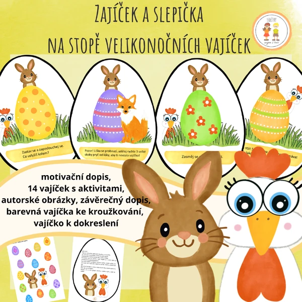 Zajíček a slepička na stopě velikonočních vajíček 