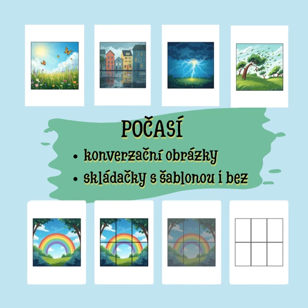 POČASÍ skládačky + konverzační/demonstrační obrázky
