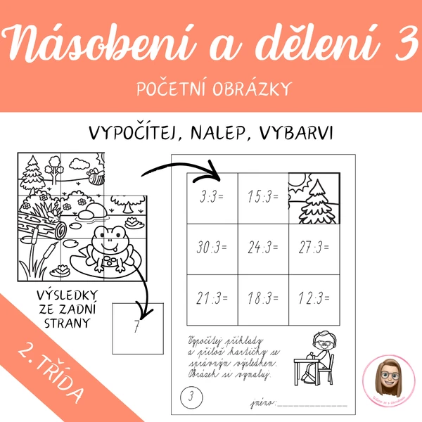 NÁSOBENÍ A DĚLENÍ 3 - početní obrázky
