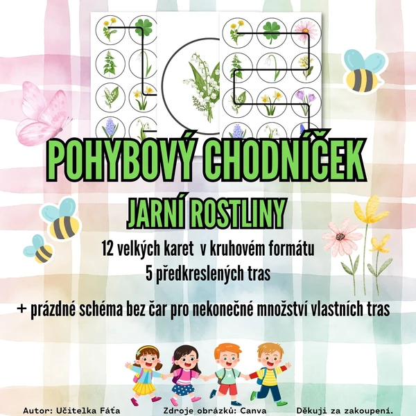 Pohybový chodníček - JARNÍ ROSTLINY 