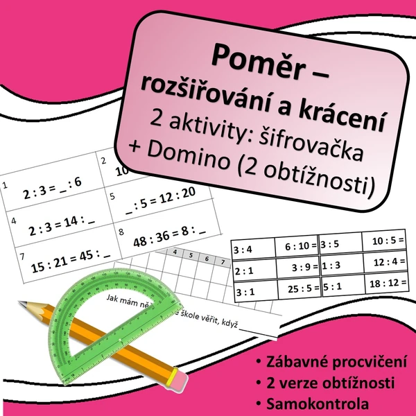 Poměr - rozšiřování a krácení, 2 aktivity