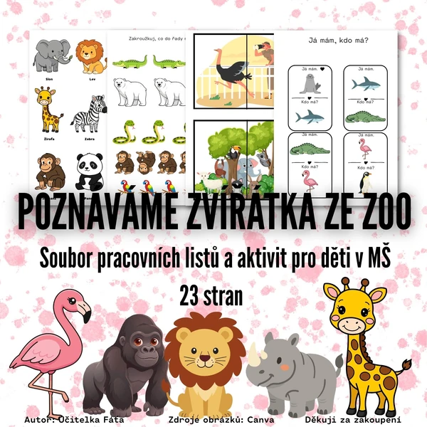 Poznáváme zvířátka ze ZOO