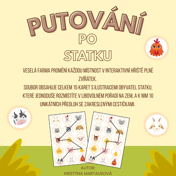 Putování po statku - Pohybový chodníček se zvířátky
