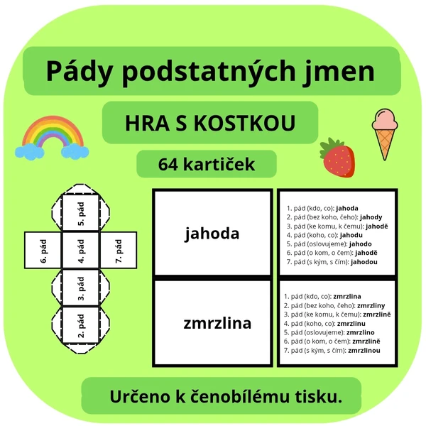 Pády podstatných jmen_HRA S KOSTKOU